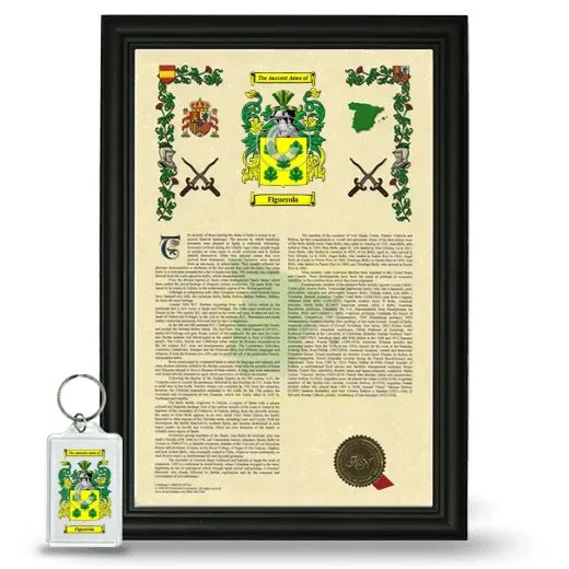 Figuerola Framed Armorial History and Keychain - Black