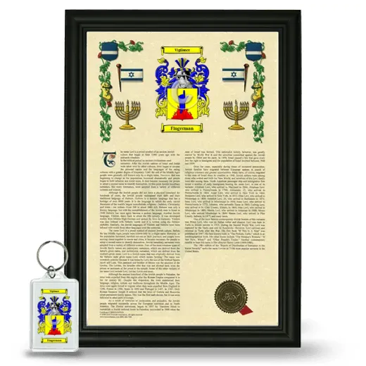 Fingerman Framed Armorial History and Keychain - Black