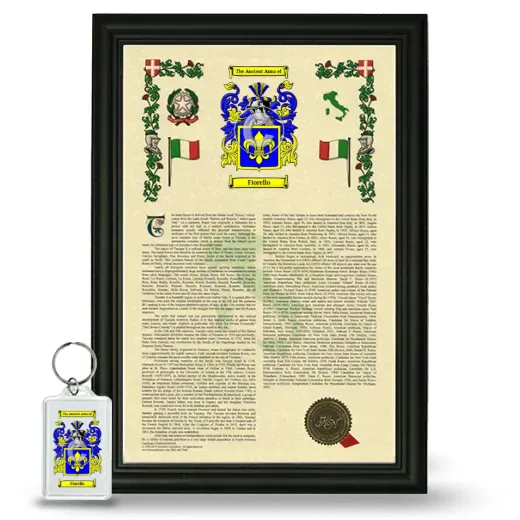 Fiorello Framed Armorial History and Keychain - Black