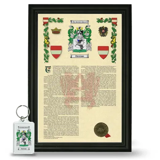 Firestone Framed Armorial History and Keychain - Black