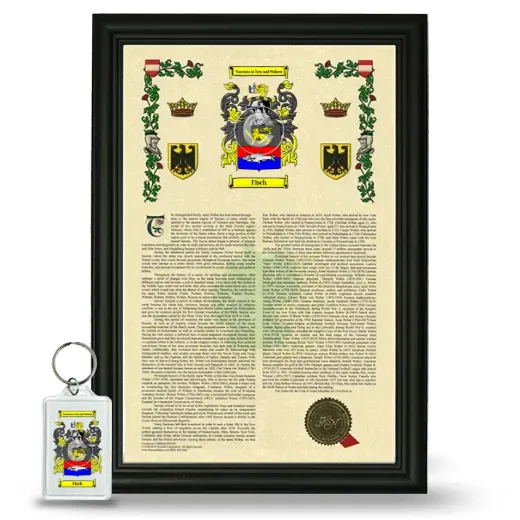 Fisch Framed Armorial History and Keychain - Black