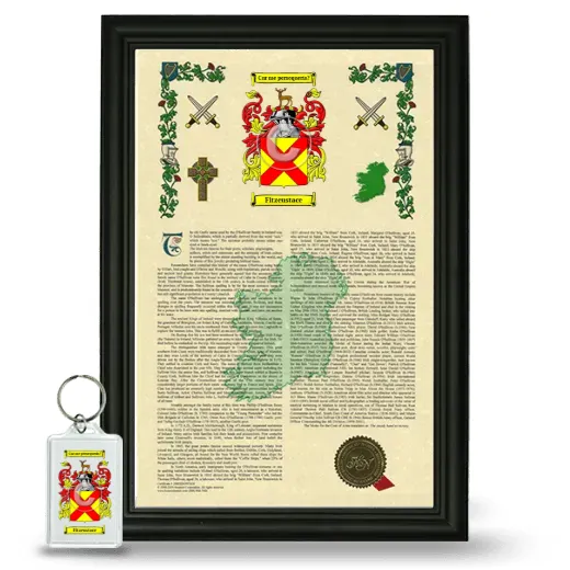 Fitzeustace Framed Armorial History and Keychain - Black