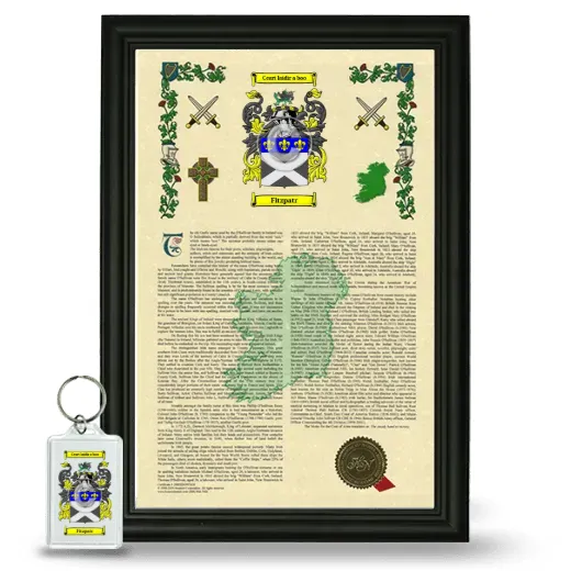 Fitzpatr Framed Armorial History and Keychain - Black