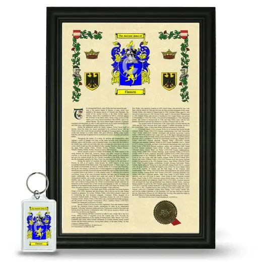 Flamen Framed Armorial History and Keychain - Black