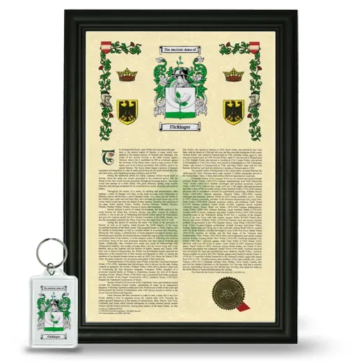 Flickinger Framed Armorial History and Keychain - Black