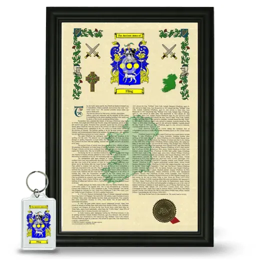Fling Framed Armorial History and Keychain - Black