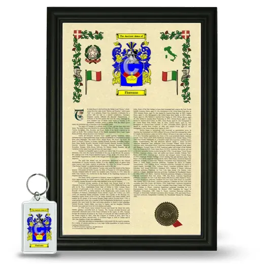 Floreano Framed Armorial History and Keychain - Black