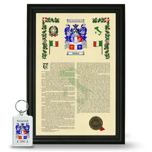 Floriani Framed Armorial History and Keychain - Black