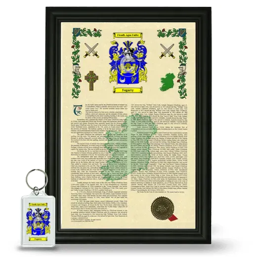 Fogarty Framed Armorial History and Keychain - Black