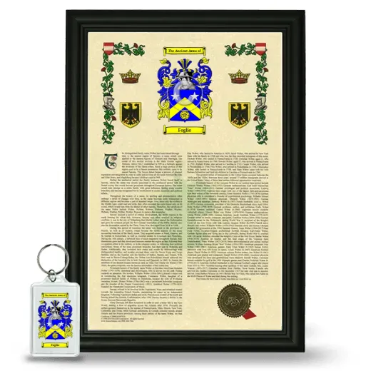 Foglio Framed Armorial History and Keychain - Black