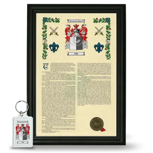 Foix Framed Armorial History and Keychain - Black