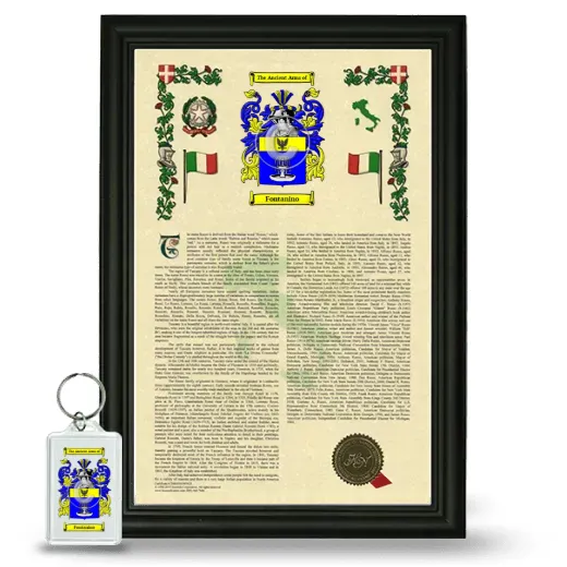 Fontanino Framed Armorial History and Keychain - Black
