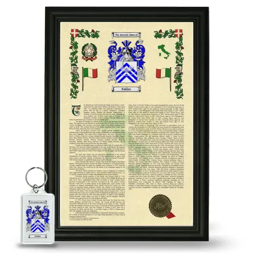 Forlan Framed Armorial History and Keychain - Black