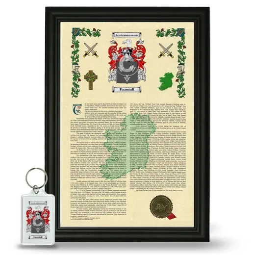 Forrestall Framed Armorial History and Keychain - Black