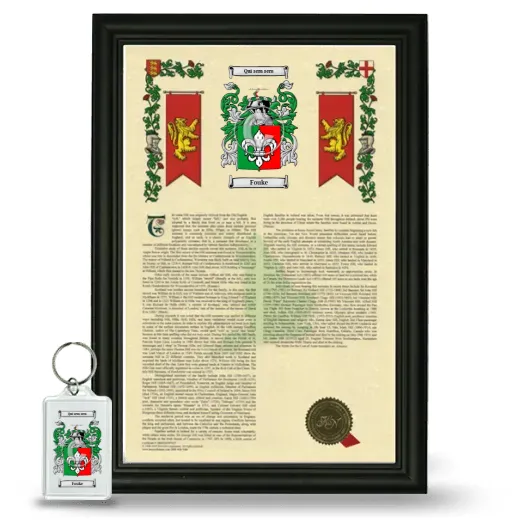 Fouke Framed Armorial History and Keychain - Black