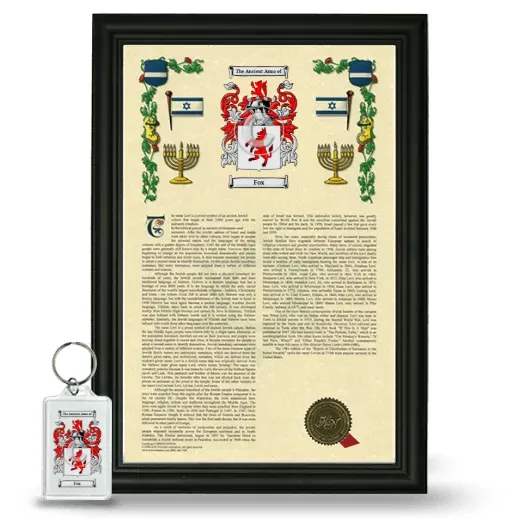 Fox Framed Armorial History and Keychain - Black