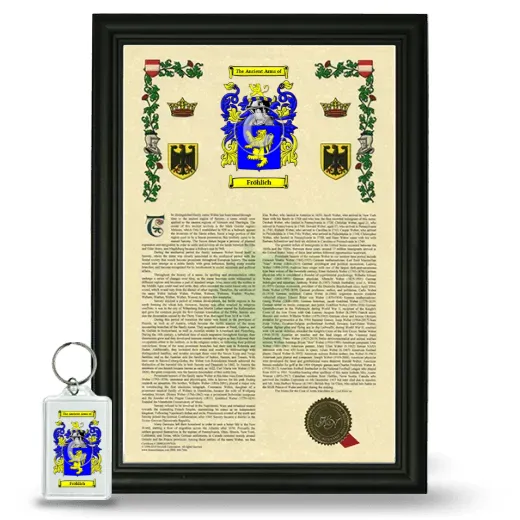 Fröhlich Framed Armorial History and Keychain - Black