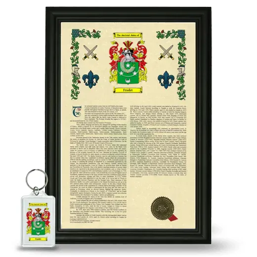 Fradet Framed Armorial History and Keychain - Black