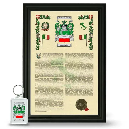 Franchello Framed Armorial History and Keychain - Black