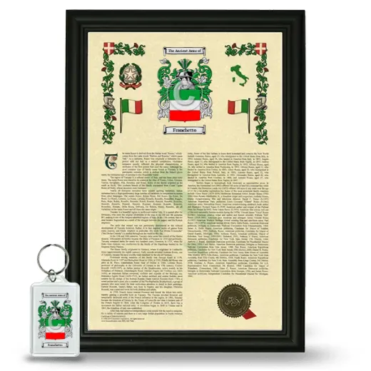 Franchetto Framed Armorial History and Keychain - Black