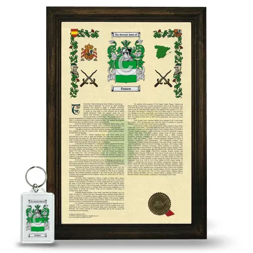 Franco Framed Armorial History and Keychain - Brown