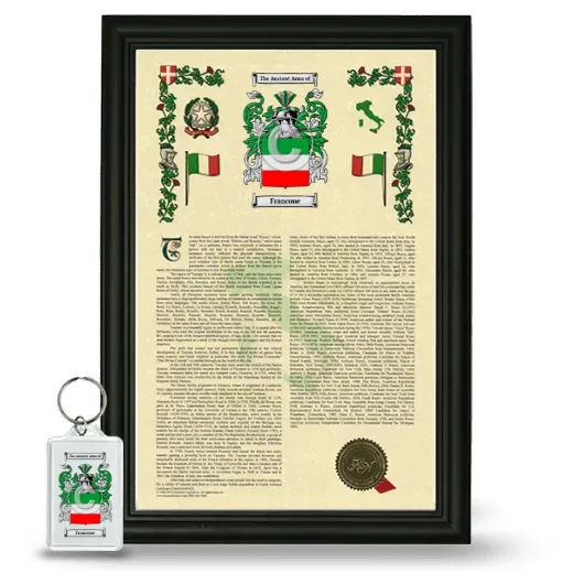 Francone Framed Armorial History and Keychain - Black