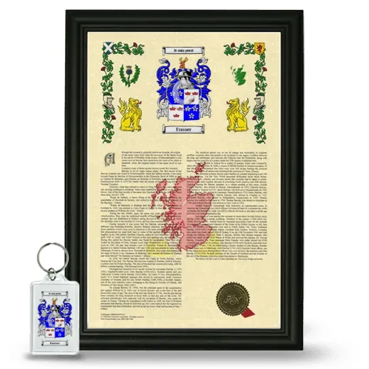 Frasser Framed Armorial History and Keychain - Black
