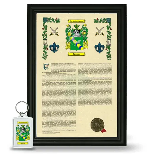 Freneau Framed Armorial History and Keychain - Black
