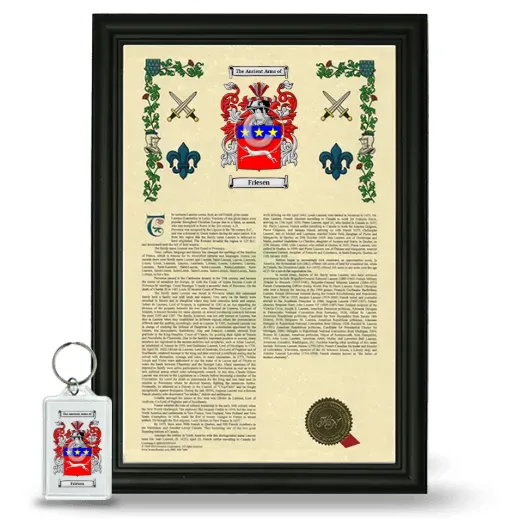 Friesen Framed Armorial History and Keychain - Black