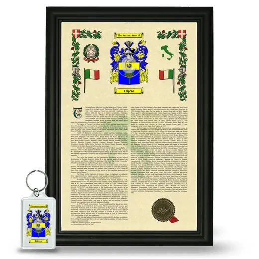 Frigero Framed Armorial History and Keychain - Black