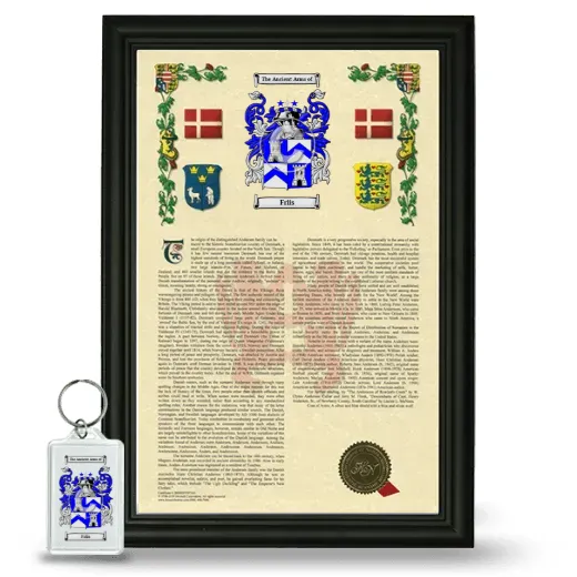 Friis Framed Armorial History and Keychain - Black
