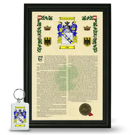 Frily Framed Armorial History and Keychain - Black