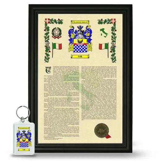 Fulk Framed Armorial History and Keychain - Black