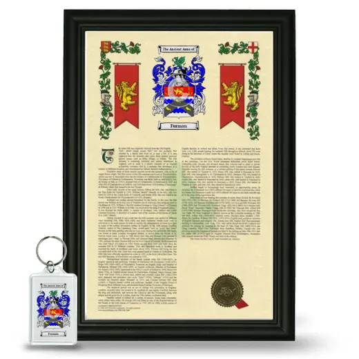 Furman Framed Armorial History and Keychain - Black