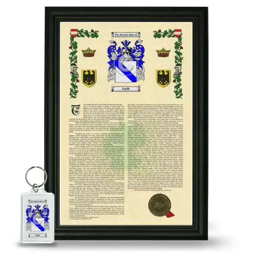 Gaelt Framed Armorial History and Keychain - Black