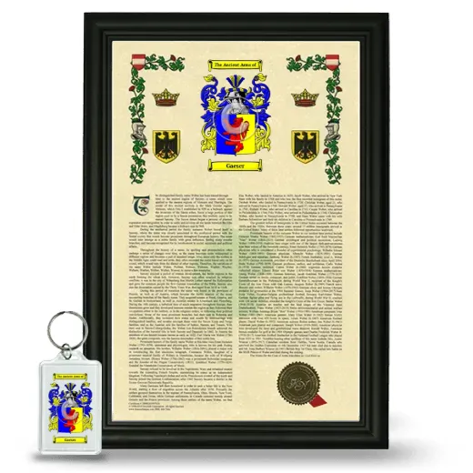 Gaeser Framed Armorial History and Keychain - Black
