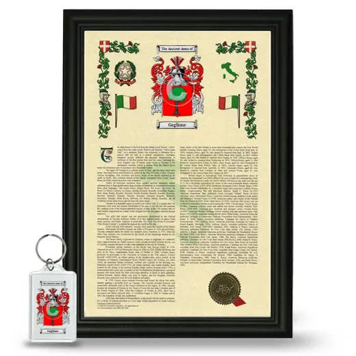 Gaglione Framed Armorial History and Keychain - Black