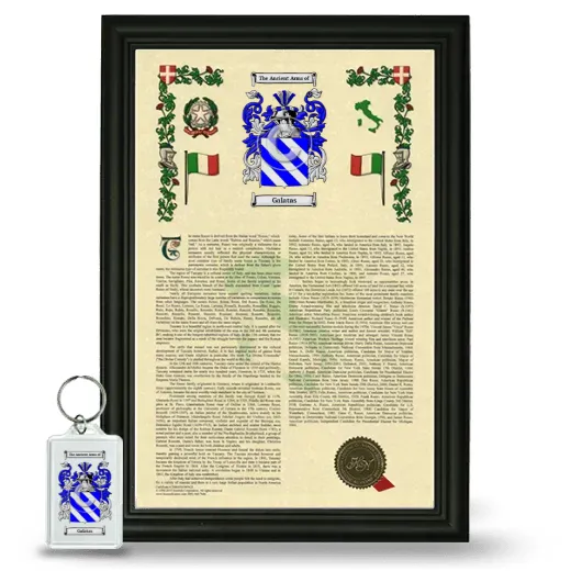 Galatas Framed Armorial History and Keychain - Black