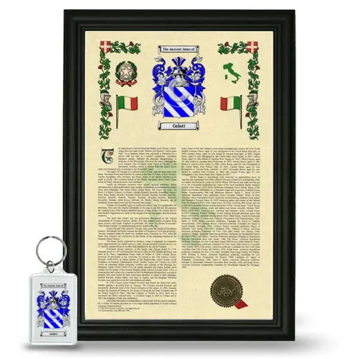 Galati Framed Armorial History and Keychain - Black
