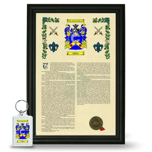 Galette Framed Armorial History and Keychain - Black