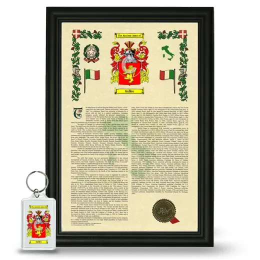 Galleo Framed Armorial History and Keychain - Black