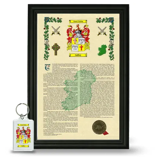 Gallwy Framed Armorial History and Keychain - Black