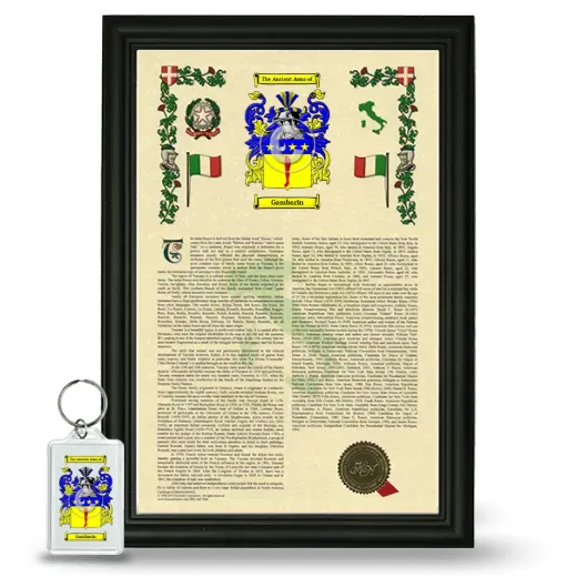 Gambarin Framed Armorial History and Keychain - Black