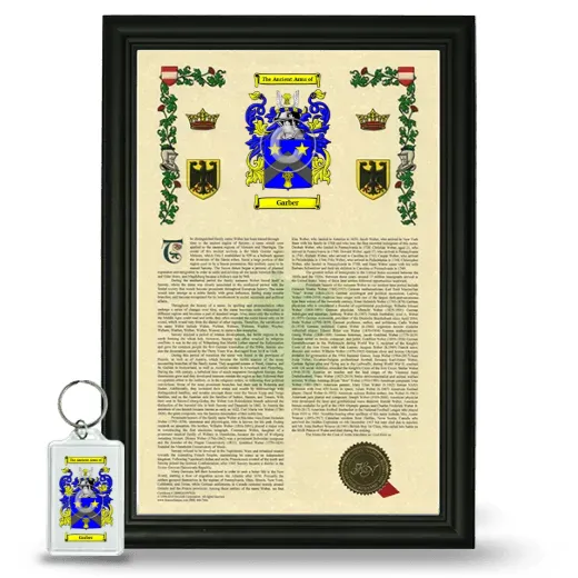 Garber Framed Armorial History and Keychain - Black