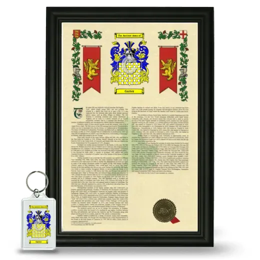 Garter Framed Armorial History and Keychain - Black