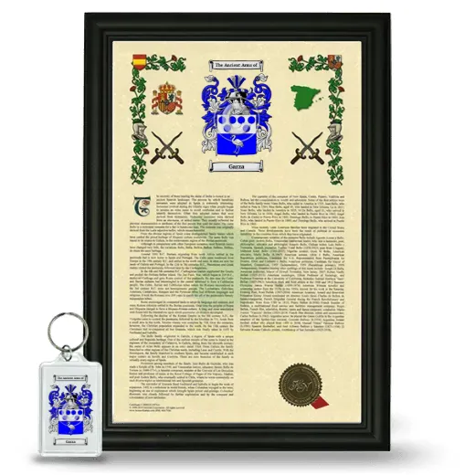 Garza Framed Armorial History and Keychain - Black