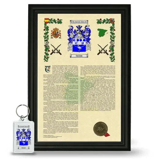 Garzon Framed Armorial History and Keychain - Black