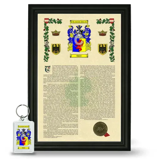 Gaser Framed Armorial History and Keychain - Black