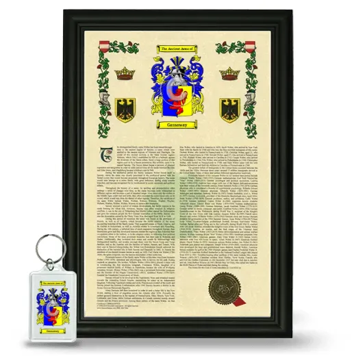 Gassaway Framed Armorial History and Keychain - Black