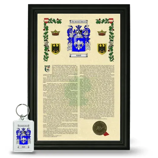 Gatel Framed Armorial History and Keychain - Black
